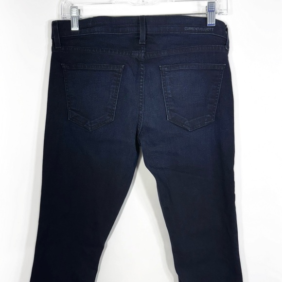 Current/Elliott Navy Blue Dark Wash Cropped Ankle Skinny Jeans Size 28 - Picture 8 of 11